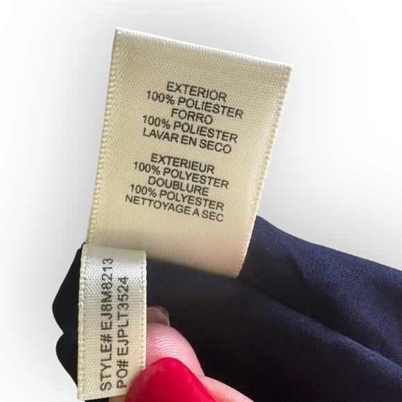 Eliza J Floral Striped Drop Waist Dress Size 6 Blue Pink Printed 3/4 Sleeve - Picture 8 of 12